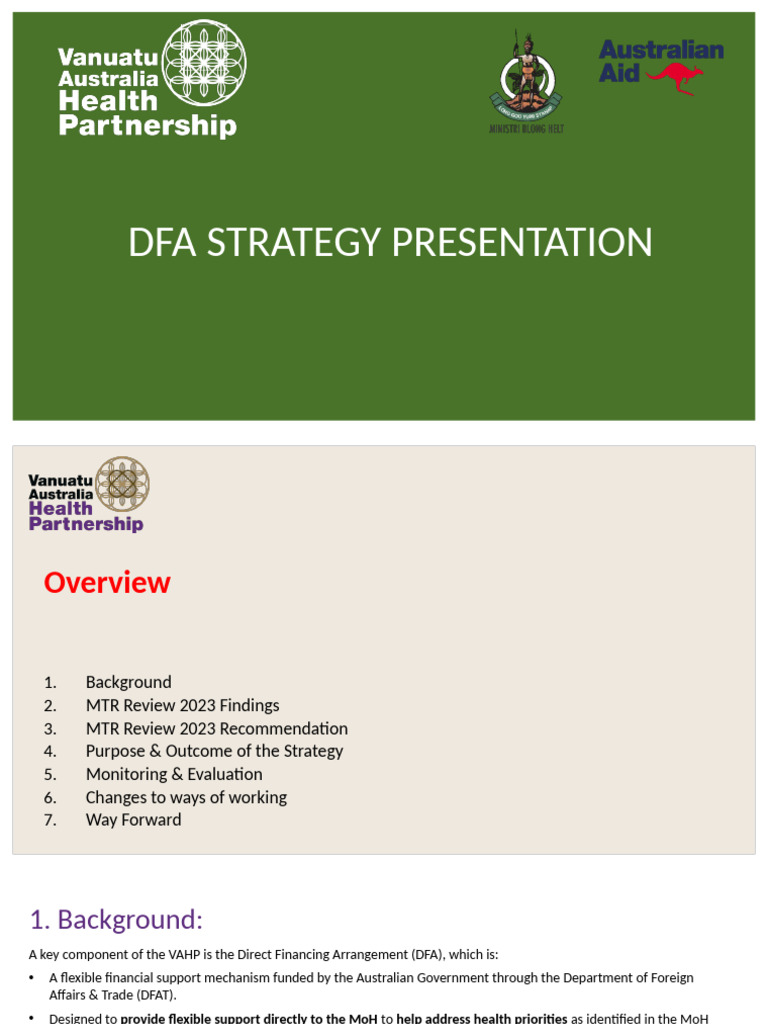 DFA Strategy Presentation Final | PDF | Governance | Policy