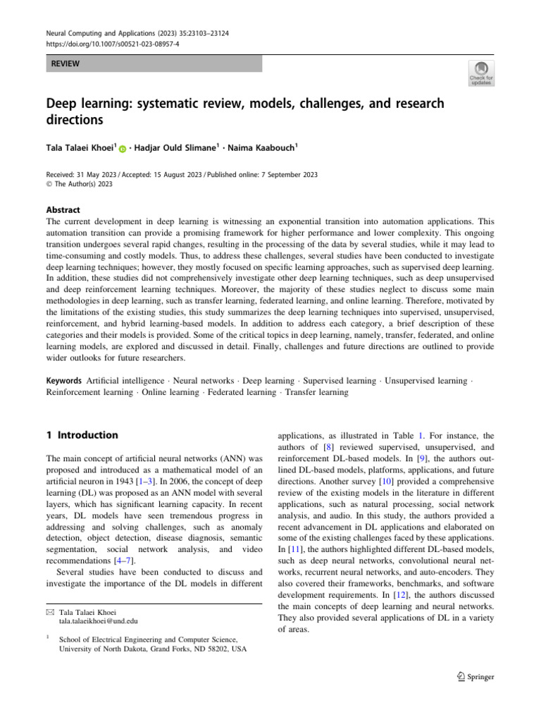 Deep Learning: Review of Models & Challenges | PDF | Deep Learning ...