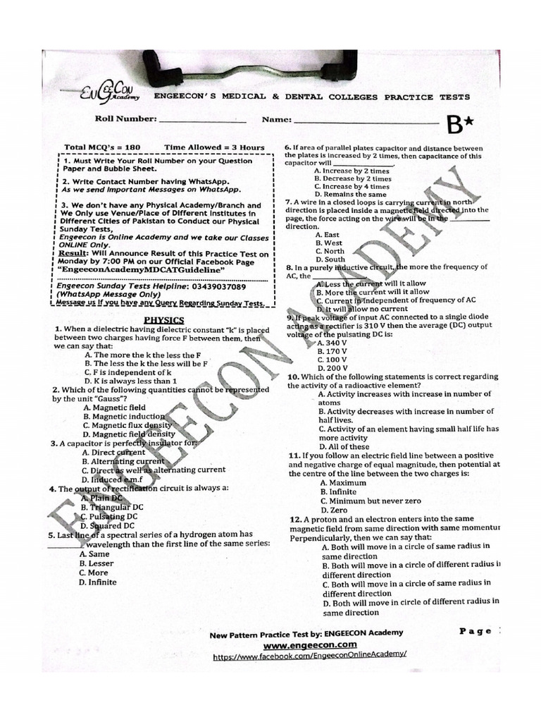 Engeecon 7 Sept 2025 Test+ Exp by DR ZEESHAN Khan | PDF