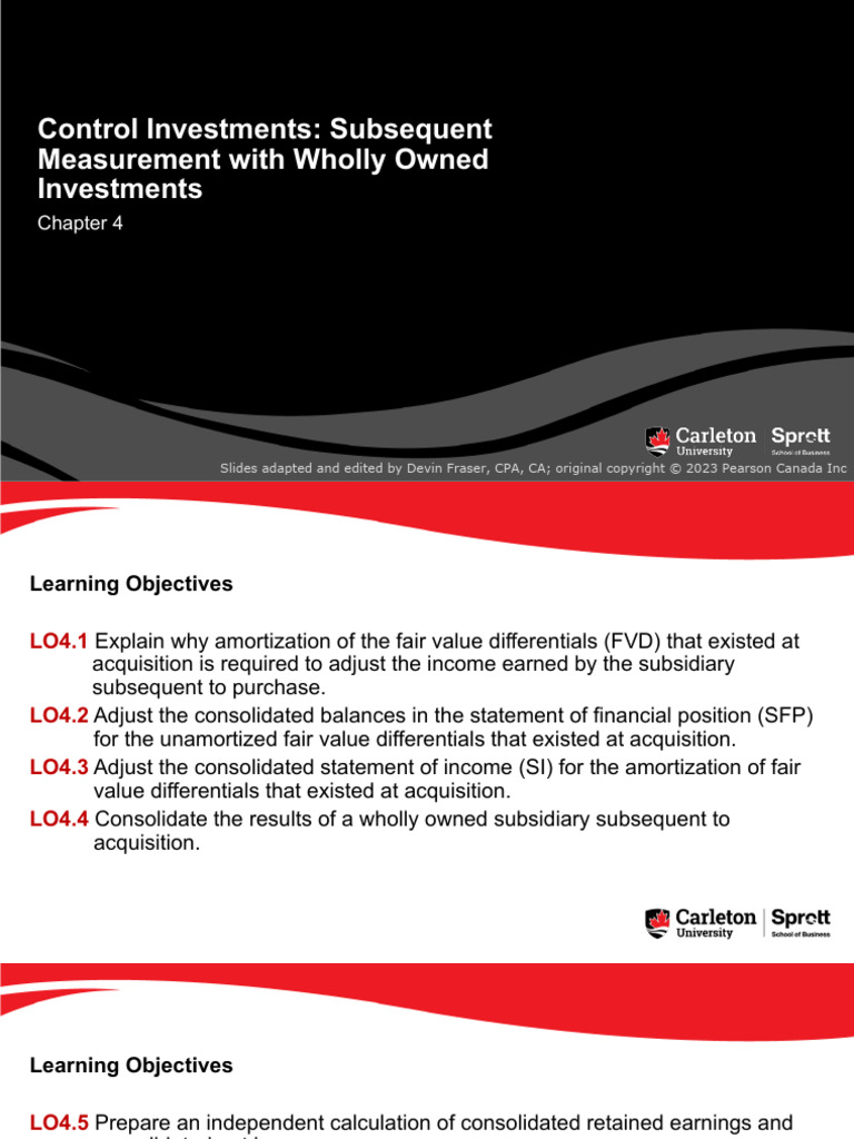 Subsequent Measurement of Control Investments | PDF | Consolidation ...