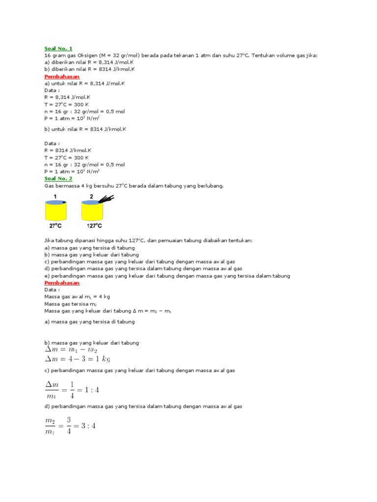 Contoh Soal Persamaan Gas Ideal