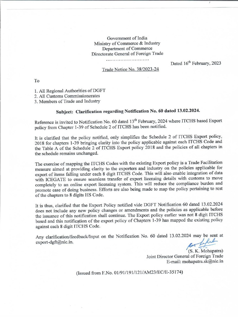 Trade Notice No. 38-2023-24 | PDF