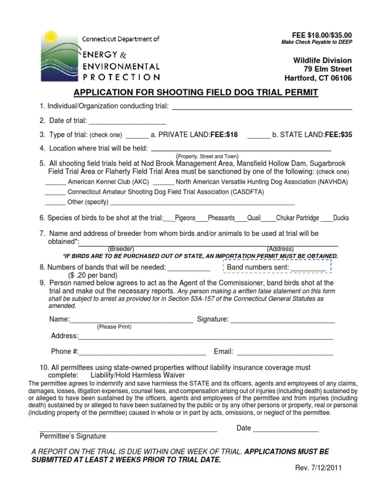 Shooting Field Trial Permit Application Trials American Kennel Club