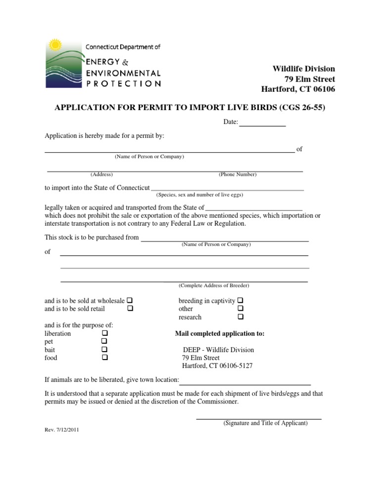Live Bird Import Permit Application | PDF | Social Science