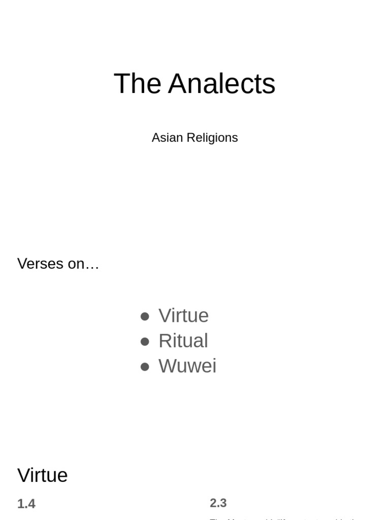 The Analects | PDF | Confucius | Rituals