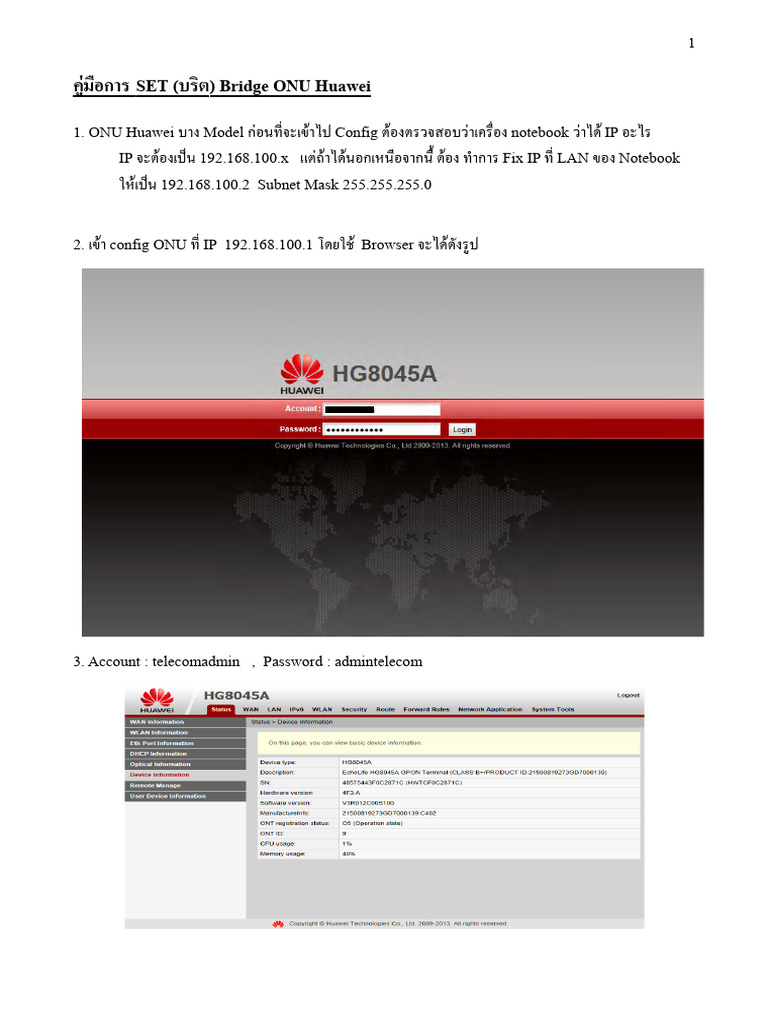 Manual Bridge Onu Huawei | PDF