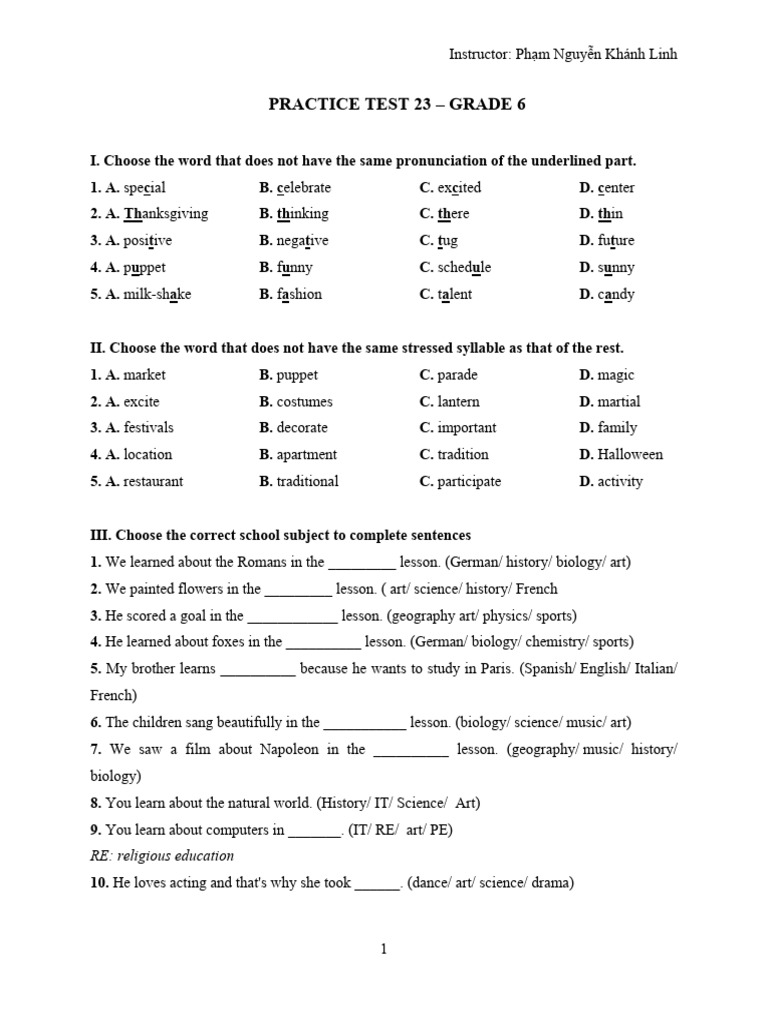 Practice Test 23 | PDF