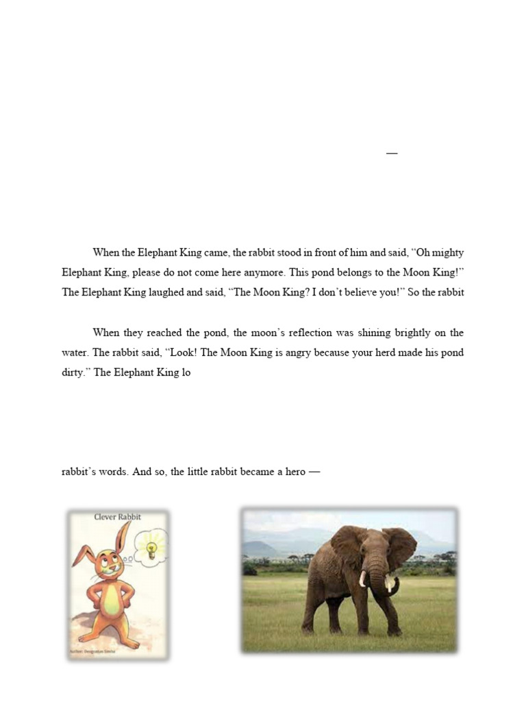 Clever Rabbit Outsmarts Elephant King | PDF