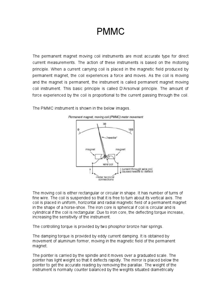 An InDepth Examination of the Permanent Moving Coil Instrument
