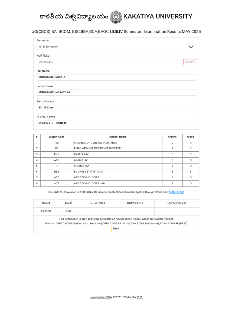 Kakatiya University May 2025 Exam Results | PDF | Students | Academia