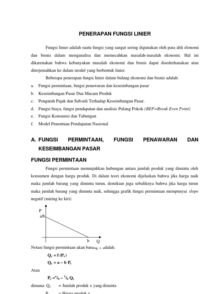 Aplikasi Fungsi Linear