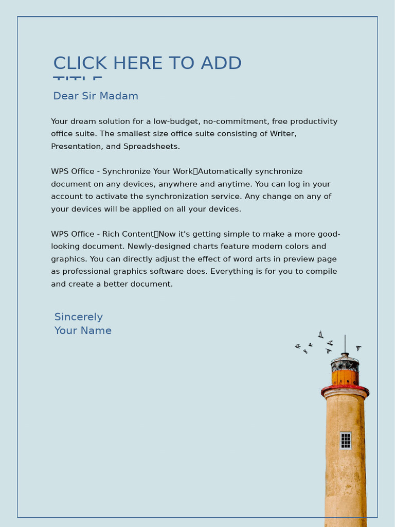 Simple and Natural Lighthouse Letters-WPS Office | PDF