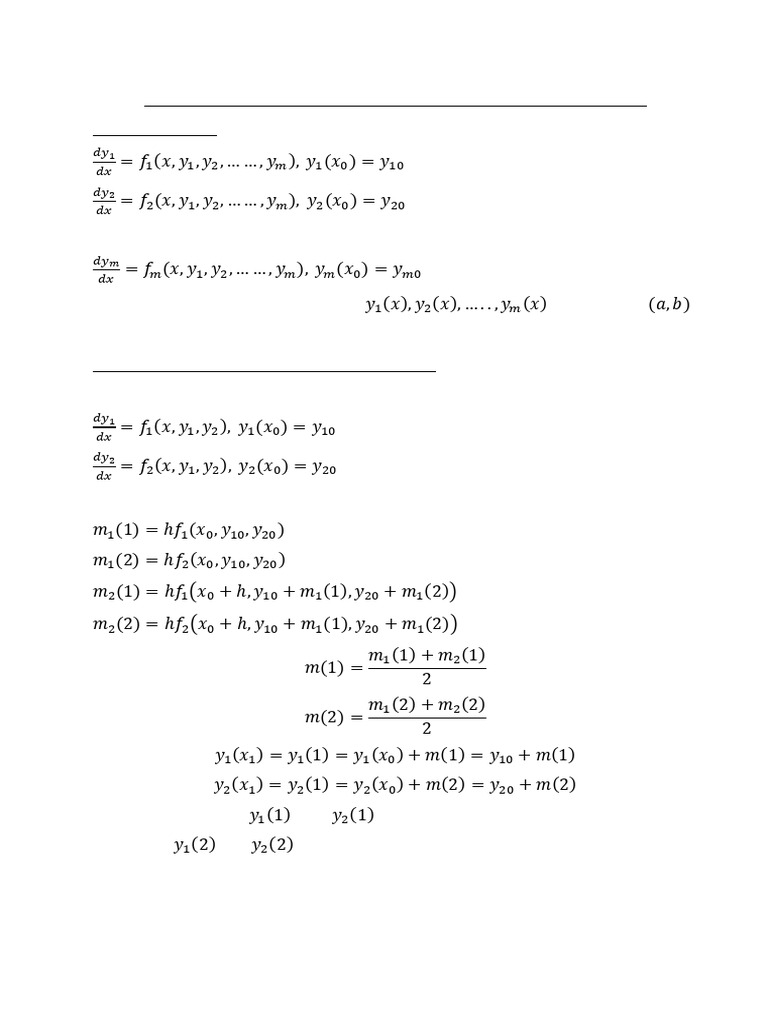 Numerical Solution of System of ODE | PDF | Ordinary Differential ...