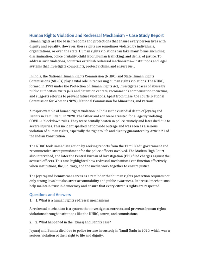 Human Rights Violations in India: Case Study | PDF | Human Rights | Police