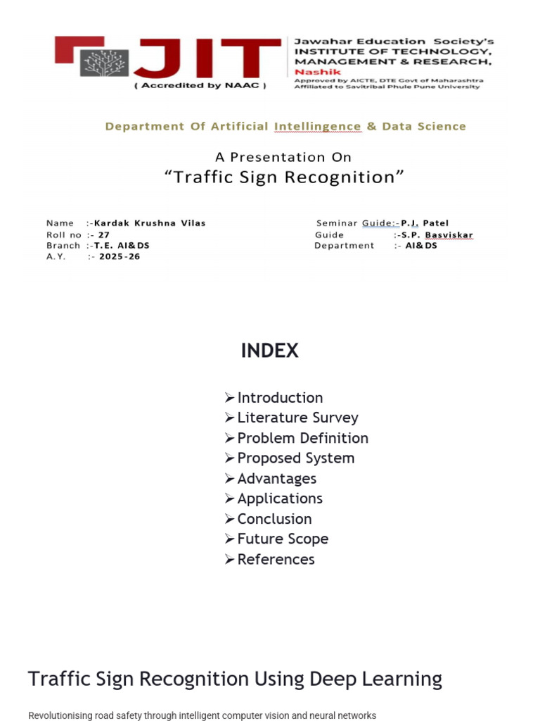 Traffic Sign Recognition with Deep Learning | PDF | Deep Learning ...