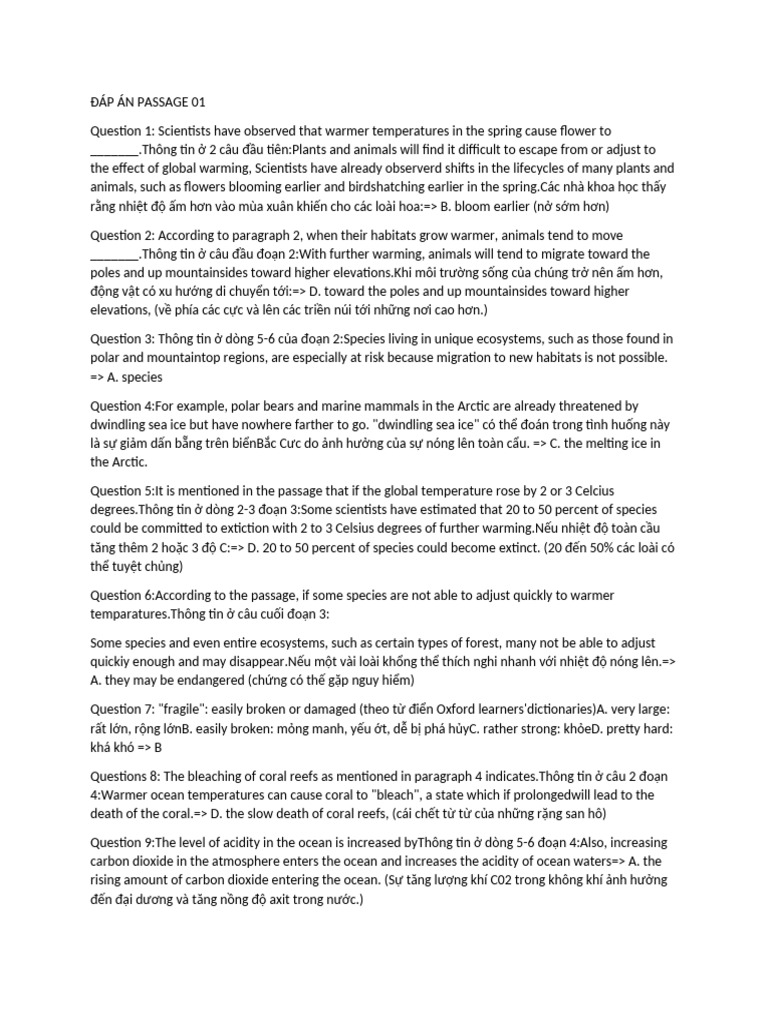 Reading 2025 Answer | PDF