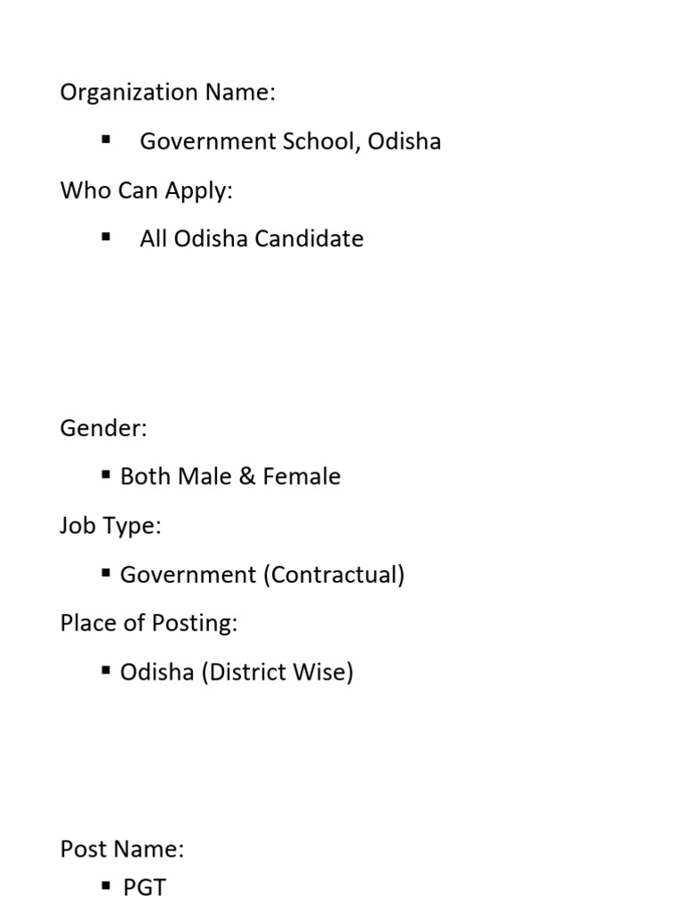 Govt. School Post | PDF