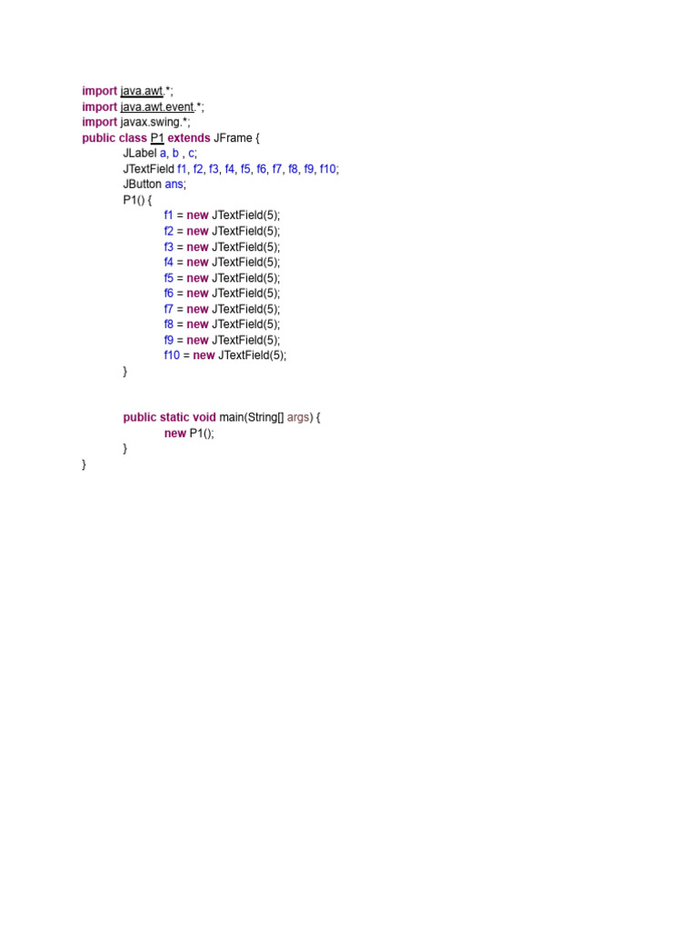 Java Swing JTextField Example | PDF