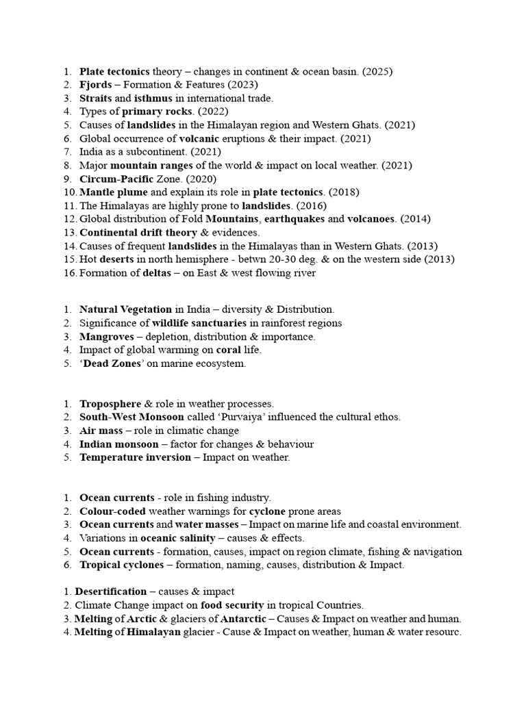 Geography Pyq New | PDF