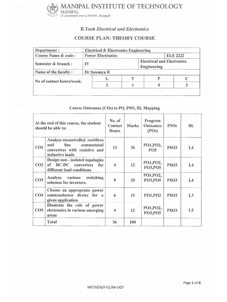 Course Plan | PDF