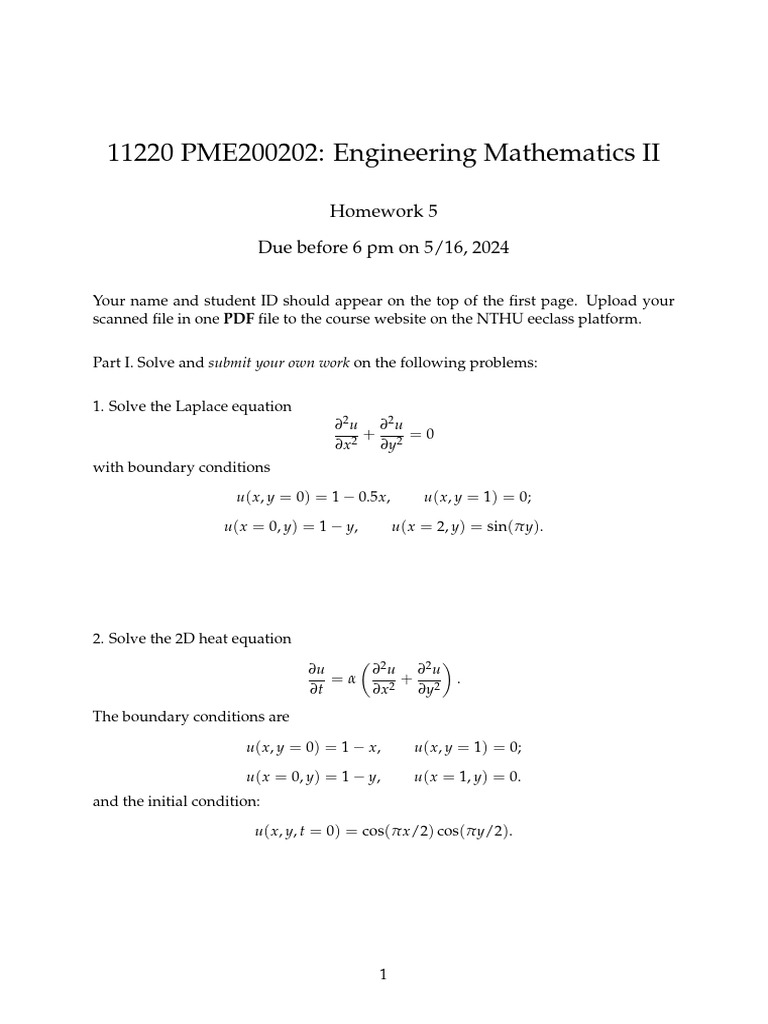 HW 5 | PDF | Fourier Series | Mathematical Analysis