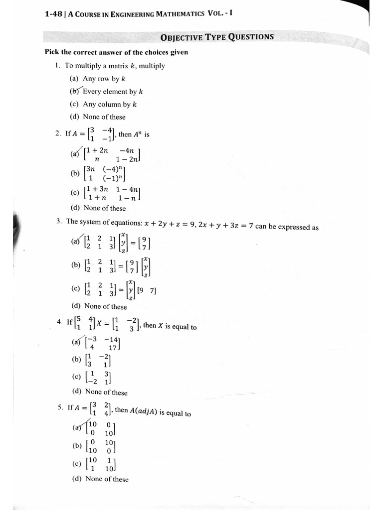 MCQ Practice Q For EM I | PDF