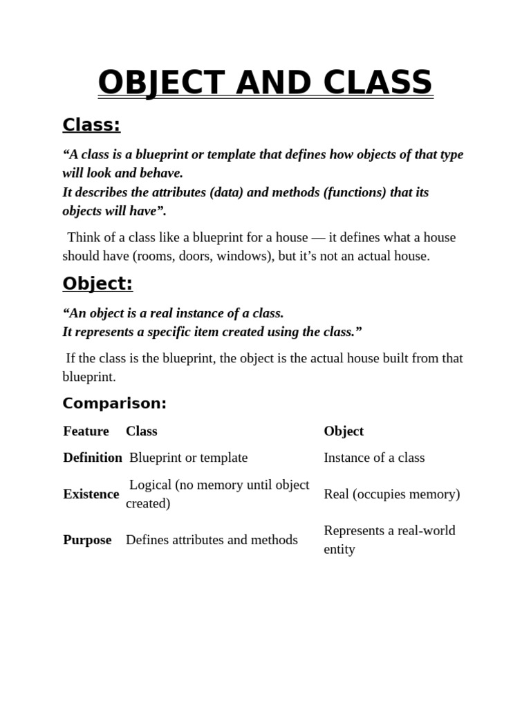 OBJECTS and Classes | PDF