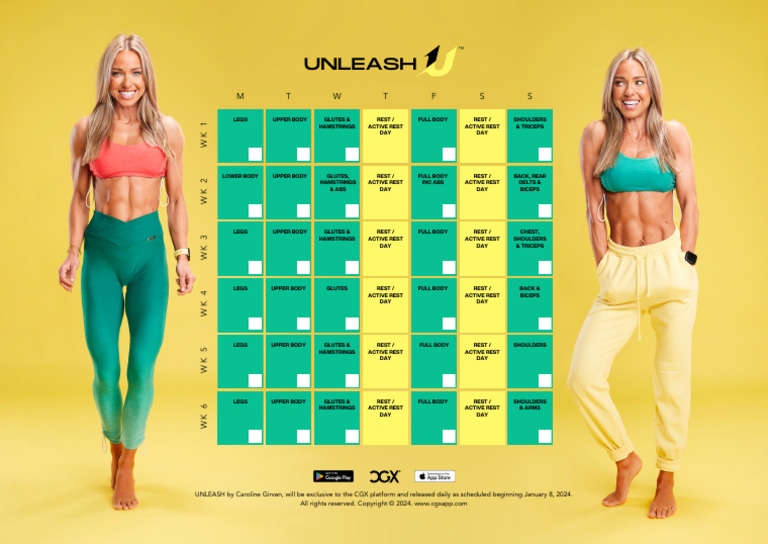 Weekly Workout Schedule for CGX Unleash | PDF | Musculoskeletal System ...