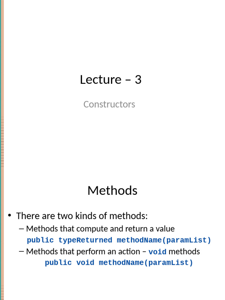 Java Constructors and Method Overloading | PDF | Constructor (Object ...