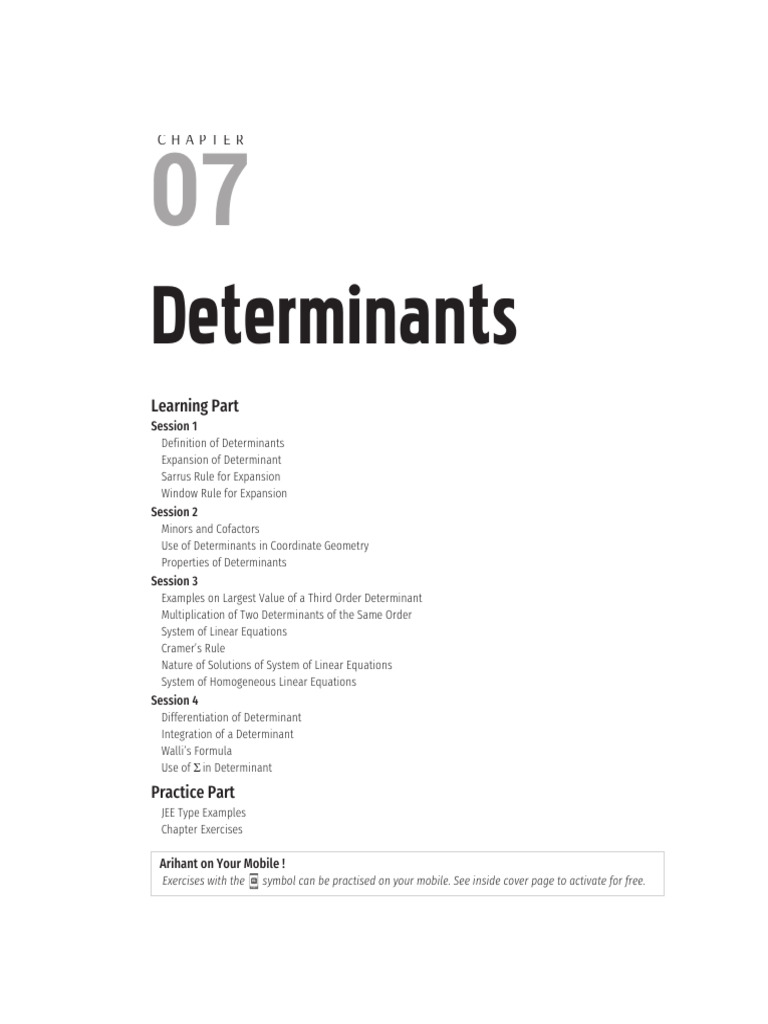 Matrices and Determinants | PDF | Determinant | Algebra