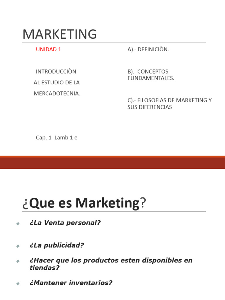 Cap 1 L Marketing Conceptos | PDF | Marketing | Producto (Negocio)