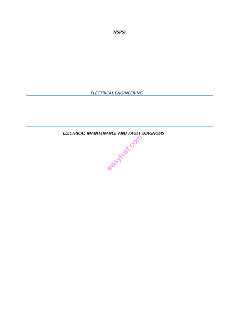Electrical Maintenance & Fault Diagnosis Guide | PDF