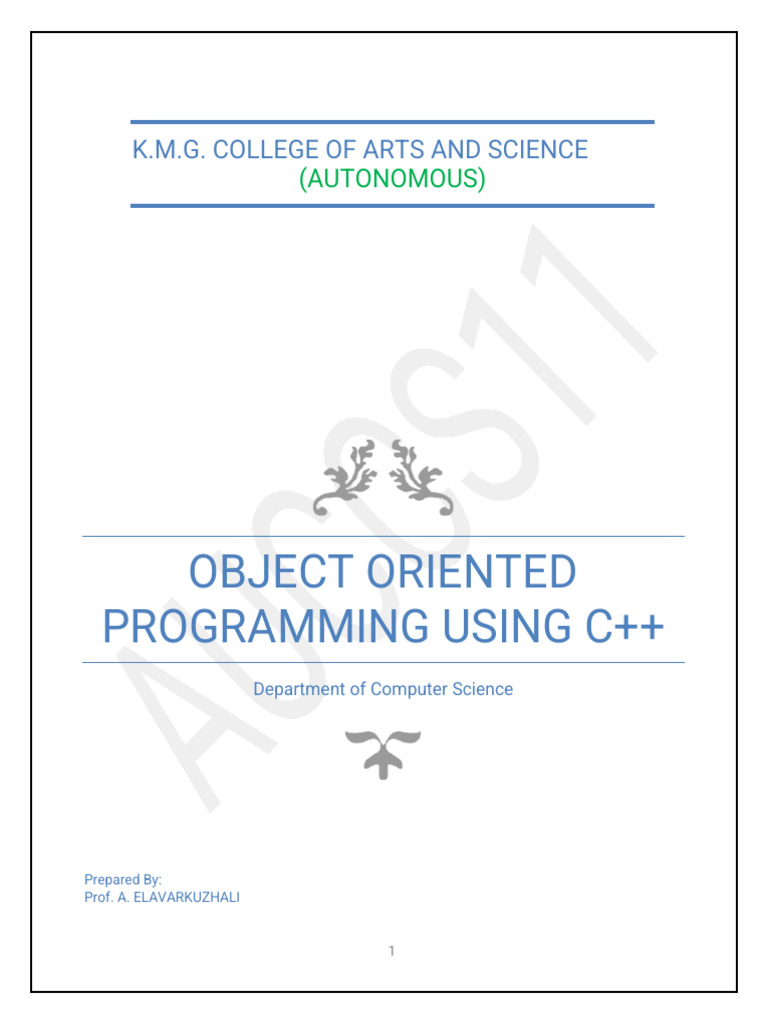 C++ Object-Oriented Programming Guide | PDF