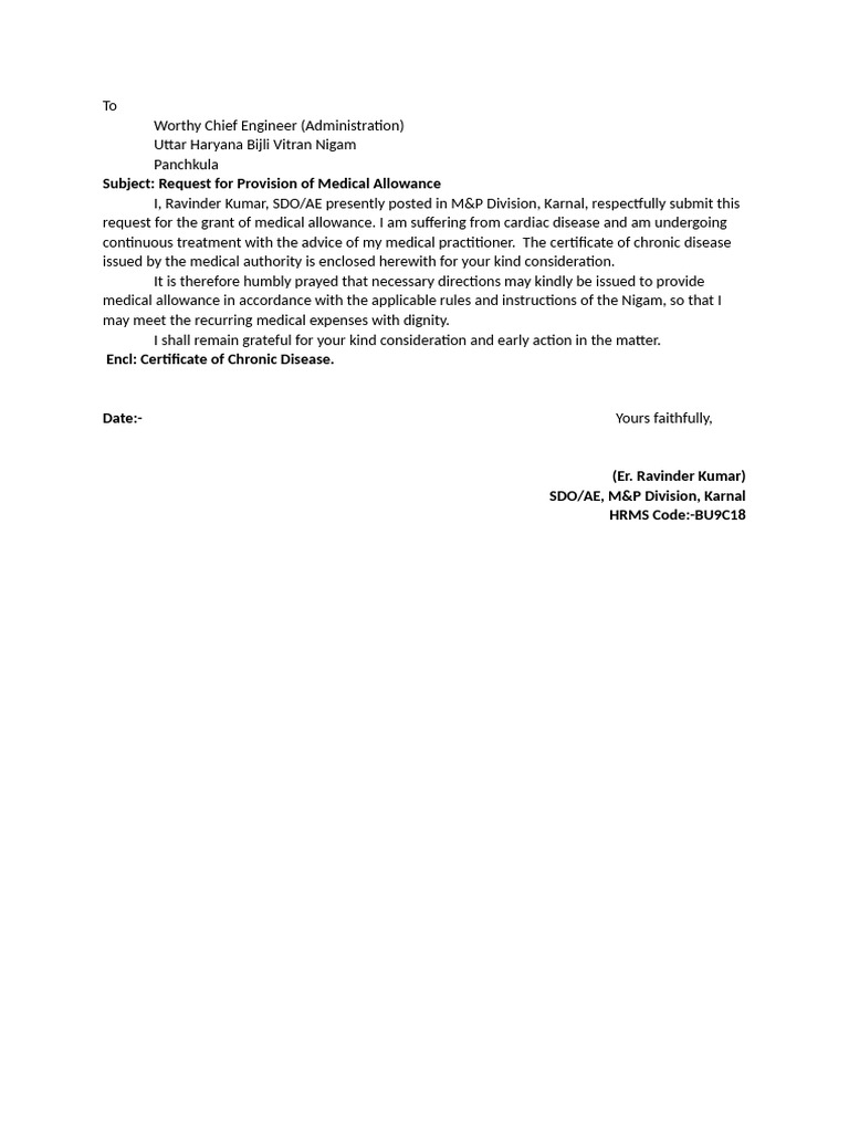 To Provide Medical Allowance | PDF
