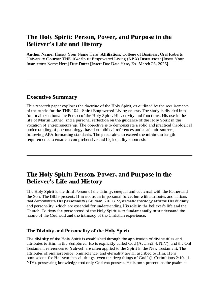 Understanding the Holy Spirit's Role | PDF | Spiritual Gift | Sola Fide