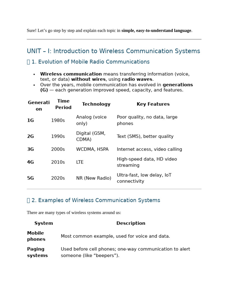 Overview of Wireless Communication Systems | PDF | Cellular Network ...