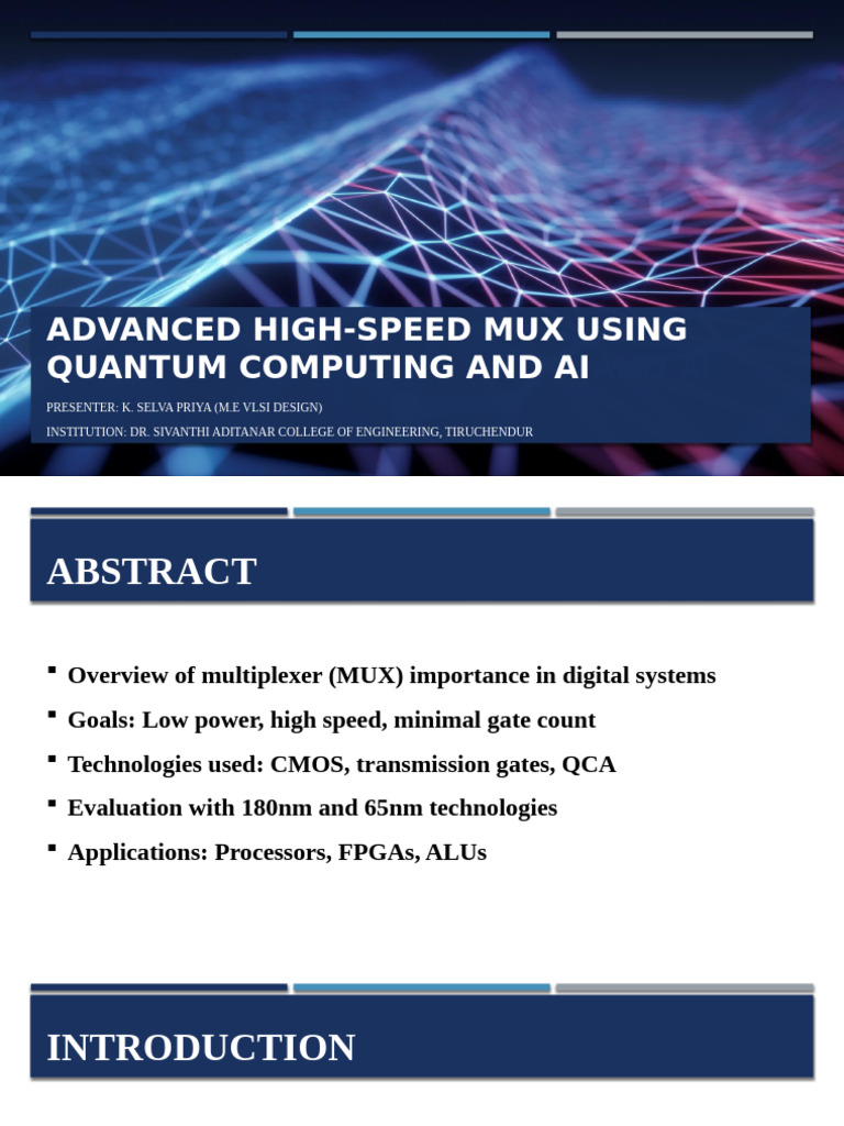 Advanced High-Speed MUX Using Quantum Computing and AIand | PDF