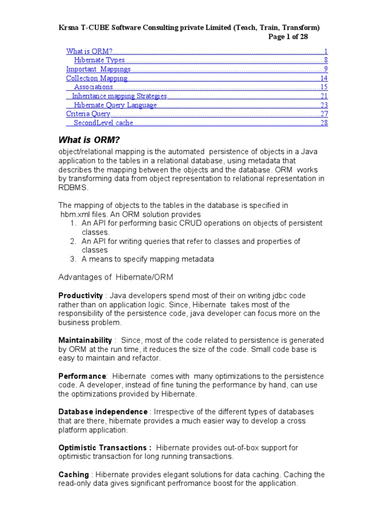 Hibernate ORM Concepts Overview | PDF | Inheritance (Object Oriented ...