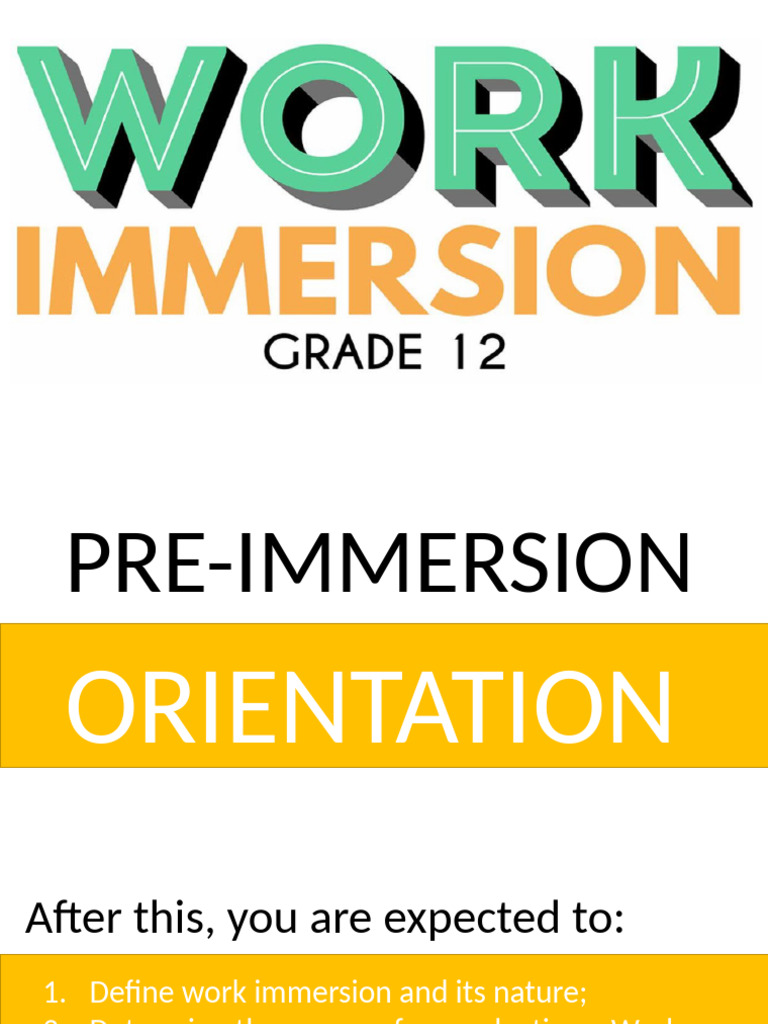 Pre-Immersion Orientation Guide | PDF