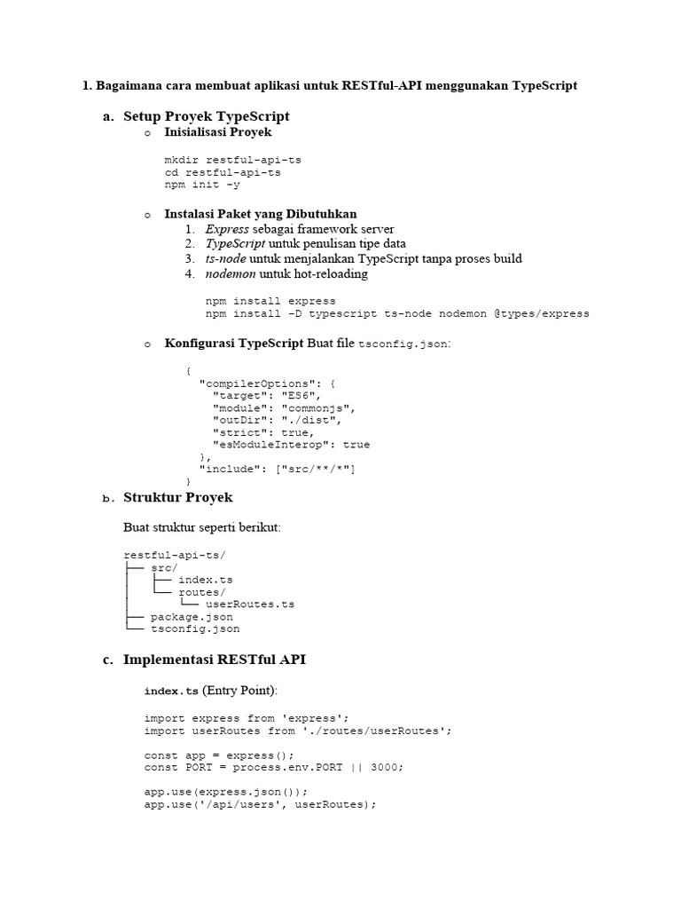 Buat RESTful API dengan TypeScript | PDF