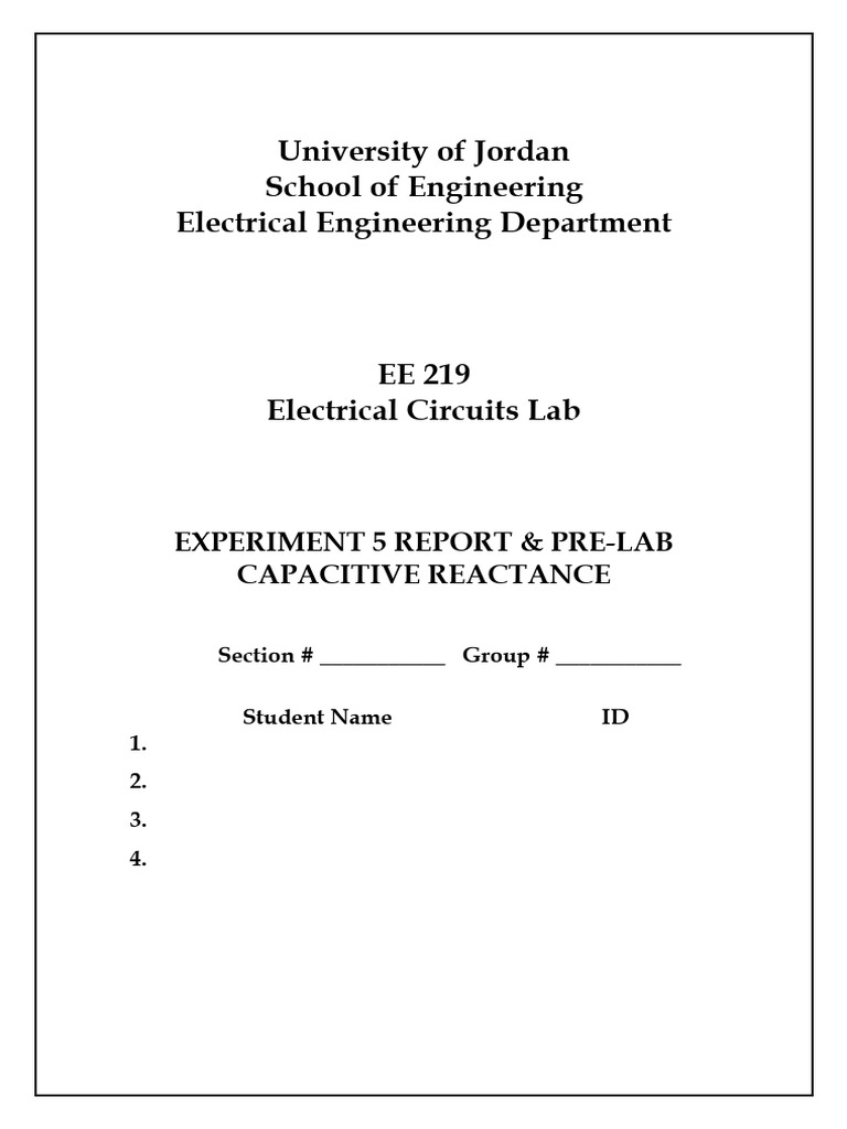 Capacitive Reactance Experiment Report | PDF | Alternating Current ...
