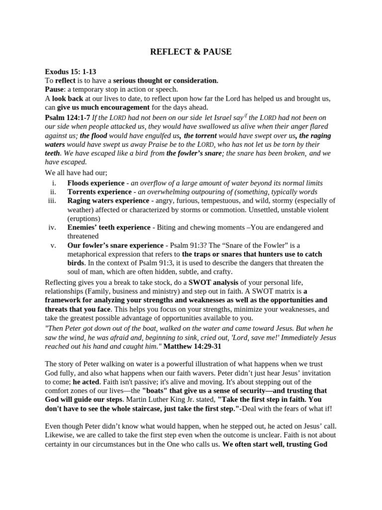 Reflecting on Faith and Trust in God | PDF | Jesus | Faith