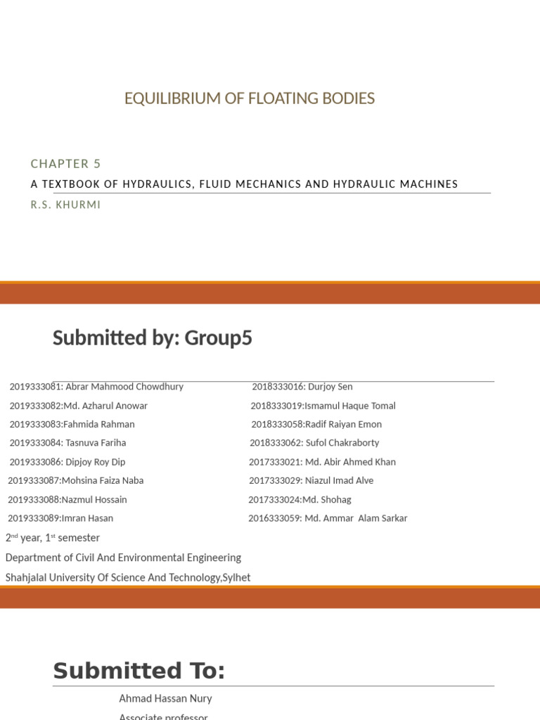 Metacenter and Neutral Equilibrium | PDF | Buoyancy | Quantity