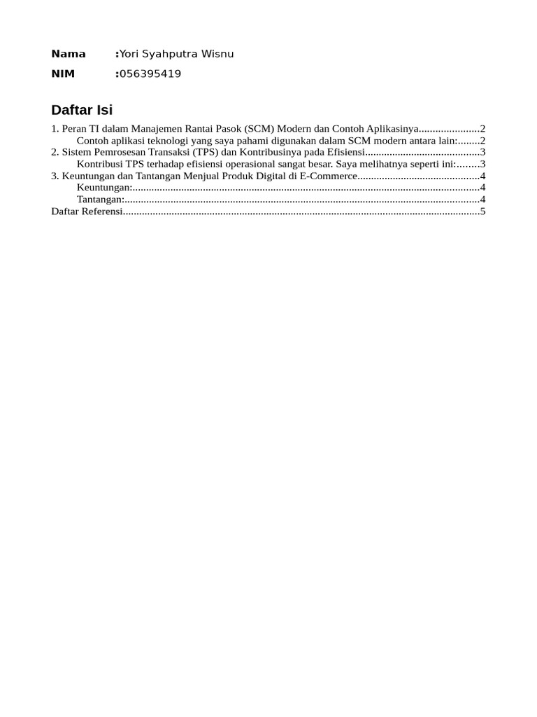 Peran TI dalam SCM dan E-Commerce | PDF