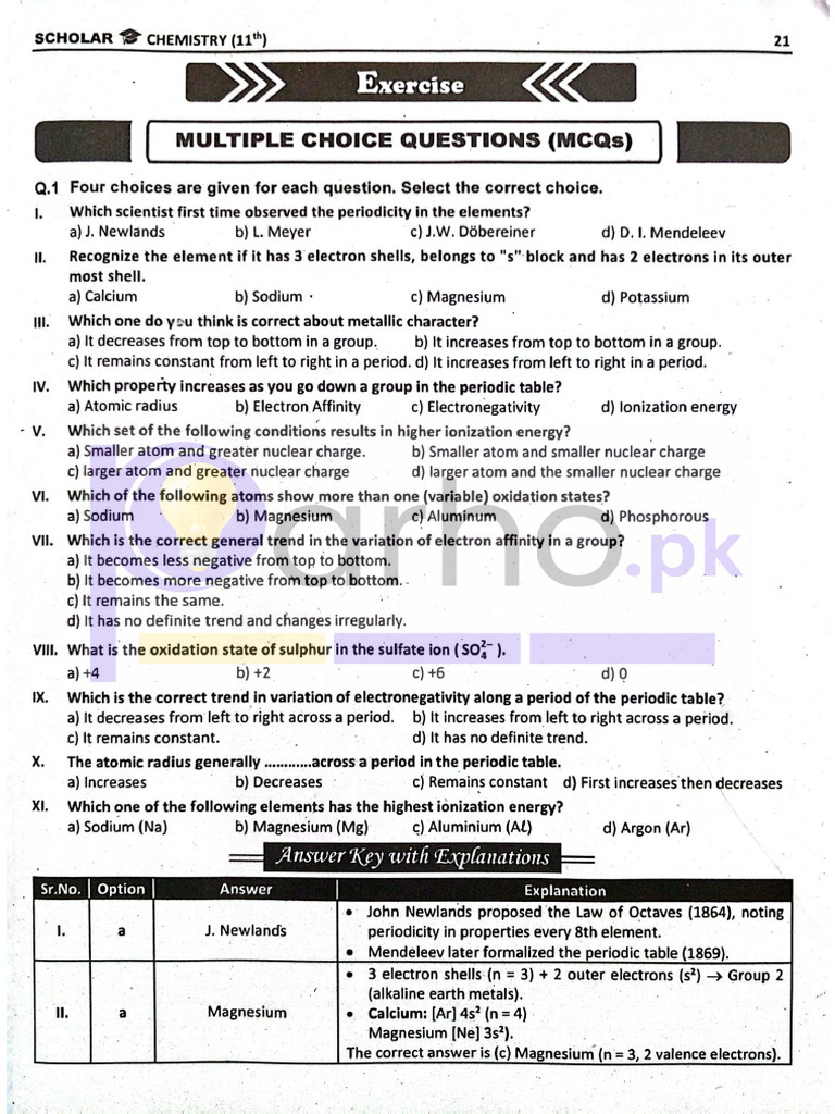 Class 11 Chemistry Chapter 1 Exercise SQ | PDF