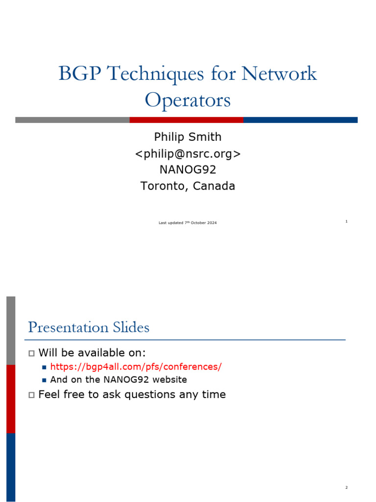 BGP Techniques for Network Operators | PDF | I Pv6 | Network Layer ...