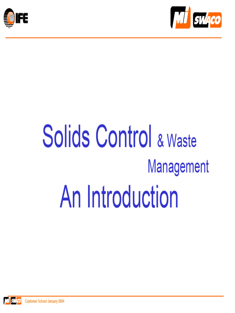 Solids Control & Waste Management Guide | PDF | Gel | Solid