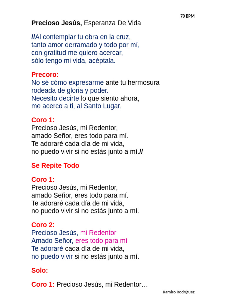 004 Precioso Jesús Letra Modificada | PDF