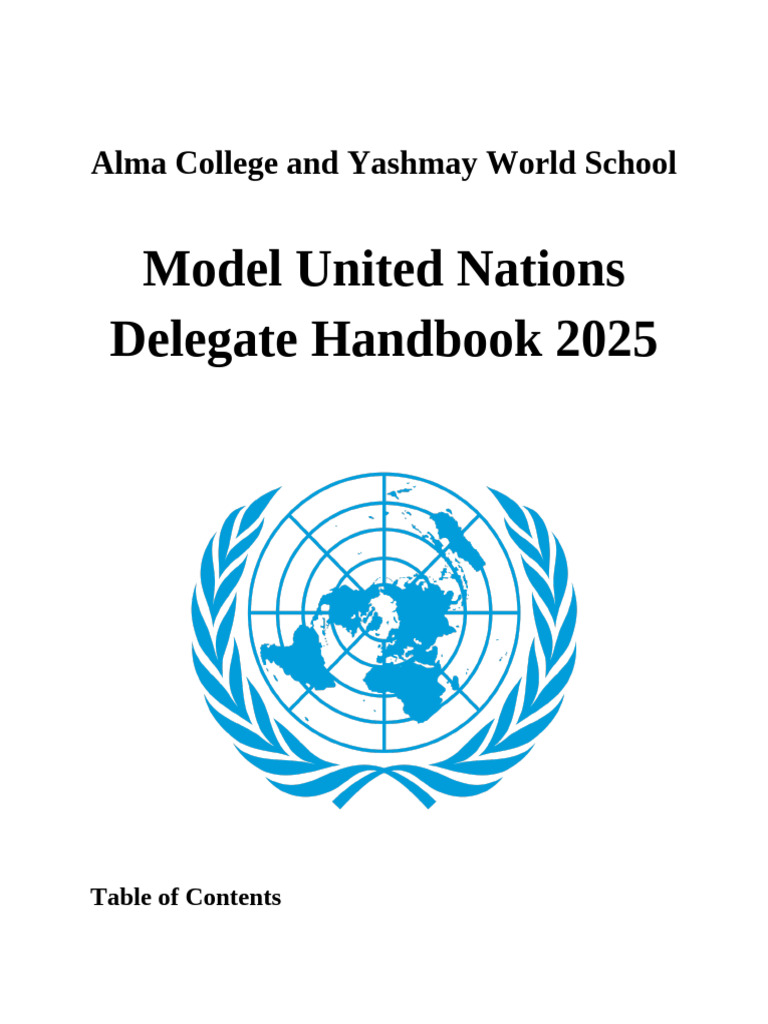 MUN Delegate Handbook 2025 Guide | PDF | Wash | Sanitation
