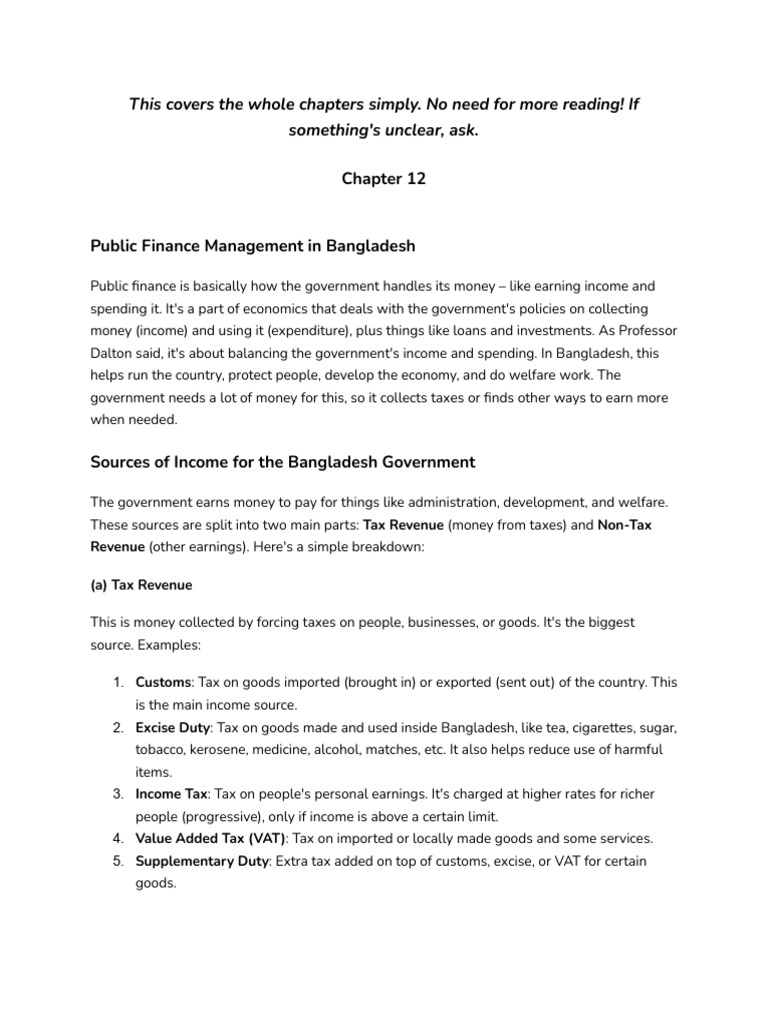 Public Finance Management in Bangladesh | PDF | Taxes | Banks